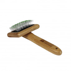 Bamboo Groom Soft Slicker Brush Small - bambusová kefka na pudla s bezpečnostnými kolíkmi, pre malých psov a mačky