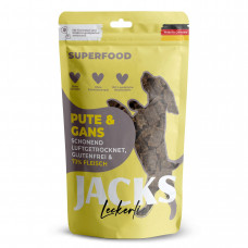 Jacks Leckerlie Superfood Pute & Gans 90g - psie pochúťky, 73% morčacie a husacie mäso - AKCIA z dôvodu termínu najlepšie do 05.07.2025