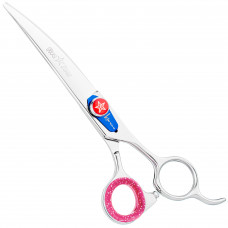 Päťhviezdičkové ofsetové zakrivené nožnice Kenchii - nožnice na úpravu, zakrivené, odsadené - 6"