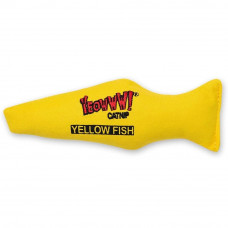 Juuuu! Yellow Fish Cat Toy 17cm - hračka pre mačky s organickým mačacím šúľkom, žltá rybka 