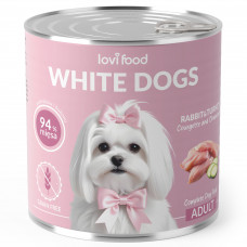 Lovi Food White Dogs Rabbit & Turkey - mokré krmivo pre bielych psov, králik s morkou, cuketou a harmančekom - 12x 800g Lovi Food White Dogs Rabbit & Turkey - mokré krmivo pre bielych psov, králik s morkou, cuketou a harmančekom - 12x 800g