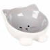 Flamingo Puzi Grey Bowl 125ml - keramická miska pre mačku, na platforme, sivá mačička Flamingo Puzi Grey Bowl 125ml - keramická miska pre mačku, na platforme, sivá mačička