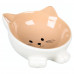 Flamingo Puzi Taupe Bowl 125ml - keramická miska pre mačku, na platforme, béžové mačiatko Flamingo Puzi Taupe Bowl 125ml - keramická miska pre mačku, na platforme, béžové mačiatko