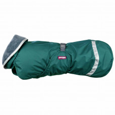 Kevyt Pomppa for Harness Forest - teplá pláštenka pre psov, s otvorom na podväzky, zelená - 65