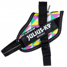 Julius-K9 IDC Powerharness Retro - postroj pre psa, s odrazkami, farebné trojuholníky - Mini-Mini