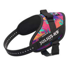 Julius-K9 IDC Powerharness Vibe - postroj pre psa, s odrazkami, vzor palmy - Mini-Mini