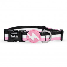 Dashi Stripes Pink & Black Collar - obojok pre psa, pruhy - S
