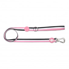 Dashi Stripes Pink & Black Leash 120cm - mestské vodítko na stuhu, popruhy - M