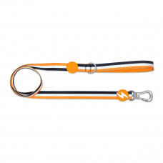 Dashi Stripes Orange & Black Leash 120cm - mestské páskové vodítko pre psov, popruhy - S
