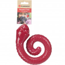 Flamingo Sneaky Snake Dog Toy 17cm - skrútený gumený had na psie maškrty, s pískadlom - Burgundsko Flamingo Sneaky Snake Dog Toy 17cm - skrútený gumený had na psie maškrty, s pískadlom - Burgundsko
