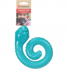 Flamingo Sneaky Snake Dog Toy 17cm - točený gumený had na psie maškrty, s pískadlom - tyrkysová Flamingo Sneaky Snake Dog Toy 17cm - točený gumený had na psie maškrty, s pískadlom - tyrkysová