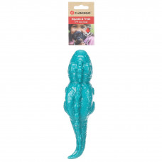 Hračka Flamingo Iguana pre psa 26cm - gumená jašterica na psie maškrty, s pískadlom - tyrkysová