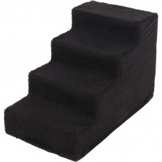 Flamingo Dog Step Tampa Black - schodíky pre psov do 30kg, plyšový poťah, čierny, 60x36x41cm