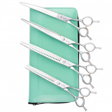 Chris Christensen Aqua Scissors Set - sada profesionálnych nožníc a riedidiel, 4 kusy