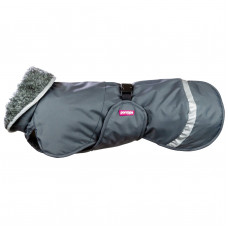 Perus Pomppa for Harness Graphite - zimná bunda pre psov, s otvorom na postroj, šedá - 37