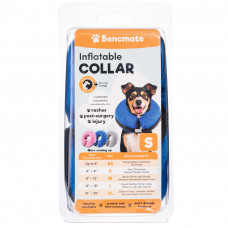 Bencmate Inflatable Collar Blue - plyšový, nafukovací obojok pre psov a mačky, modrý - S