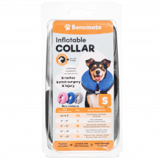 Bencmate Inflatable Collar Grey - plyšový, nafukovací obojok pre psov a mačky, šedý - S