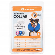 Bencmate Inflatable Collar Grey - plyšový, nafukovací obojok pre psov a mačky, šedý - L