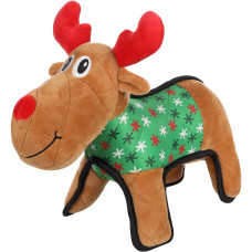 Flamingo Christmas Quilty Reindeer - vianočná hračka pre psíka, plyšový sobík s pískadlom, hnedá Flamingo Christmas Quilty Reindeer - vianočná hračka pre psíka, plyšový sobík s pískadlom, hnedá