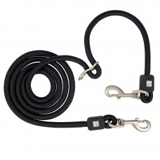 Max&Molly Rope Leash Matrix 2.0 200cm Black - odnímateľné povrazové vodítko na psa, čierne - S