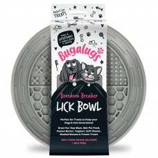 Bugaugs Lick Bowl for Dogs & Cats - miska na lízanie pre psov a mačky, 4 typy výstupkov - šedá