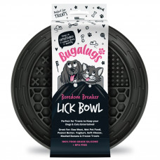 Bugalugs Lick Bowl for Dogs & Cats - miska na lízanie pre psov a mačky, 4 typy výstupkov - Čierna
