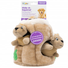 Outward Hound Hide A Squirrel Dog Toy Puzzle - plyšová puzzle hračka pre psa, veveričky v diere - L