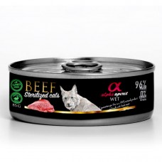 Alpha Spirit Beef Sterilized Cats 85g - mokré bez obilnín a bez lepku pre sterilizované mačky, s hovädzím mäsom