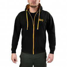 Julius-K9 mikina s kapucňou na zips čierna/zlatá - mikina s kapucňou na celý zips pre trénera psov - XL Julius-K9 mikina s kapucňou na zips čierna/zlatá - mikina s kapucňou na celý zips pre trénera psov - XL
