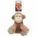 Flamingo Drala Sitting Monkey Brown 19cm - plyšová opica pre psa, s pískadlom, hnedá