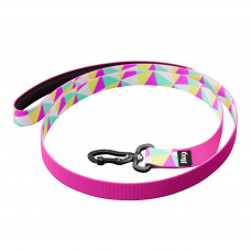 Julius-K9 MoreColor Leash Retro 120cm - páskové vodítko pre psov, neoprénová rukoväť, farebné trojuholníky Julius-K9 MoreColor Leash Retro 120cm - páskové vodítko pre psov, neoprénová rukoväť, farebné trojuholníky
