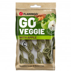 Flamingo Go Veggie Snacks s jablkom 120g - vegánsky snack pre psov, príchuť jablko Flamingo Go Veggie Snacks s jablkom 120g - vegánsky snack pre psov, príchuť jablko