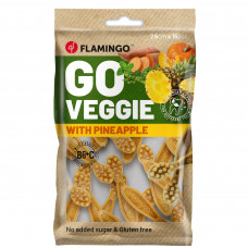 Flamingo Go Veggie Snacks s ananásom 120g - vegánsky snack pre psov, príchuť ananás Flamingo Go Veggie Snacks s ananásom 120g - vegánsky snack pre psov, príchuť ananás