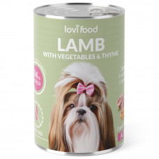 Lovi Food Lamb with Vegetables - monoproteínové mokré krmivo pre psov s jahňacinou, zeleninou a tymianom - 6x 400g Lovi Food Lamb with Vegetables - monoproteínové mokré krmivo pre psov s jahňacinou, zeleninou a tymianom - 6x 400g