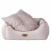Biglo Velur Love Lux Pink - zamatový pelech pre psov a mačky s ružovo-špinavým lemovaním - L