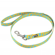 Julius-K9 MoreColor Basic Leash Leopard 120cm - páskové vodítko pre psov, žlto-tyrkysové