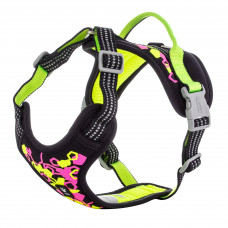 Postroj Hurtta Weekend Warrior Harness Neon II Licorice - pre aktívne psy - 55-70