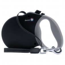 Alcott/Duncun Adventure Retractable Leash Black - Reflexné navíjacie vodítko pre psa, čierne - XL