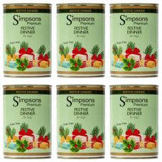 Simpsonovci Premium Festive Dinner - mokré krmivo pre psov, slávnostné jedlo s moriakom, kačicou a husacou - 6x 400g