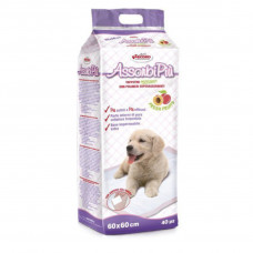 Record AssorbiPiu Fresh Fruits Puppy Pads 60x60cm - vložky na výcvik šteniatok na toaletu, s fixačnými náplasťami, ovocná vôňa - 40 ks.