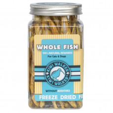 Kiwi Walker mrazom sušené maškrty z celej ryby 70 g - 100 % morské, lyofilizované, prírodné maškrty pre psov a mačky