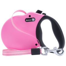 Alcott/Duncun Adventure Retractable Leash Pink - reflexné navíjacie vodítko pre psa, ružové - L