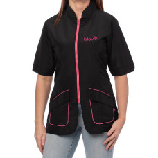 Blúzka Blovi Athena ružová - Dámska blúzka s krátkym rukávom, čierna s ružovými detailmi - 3XL