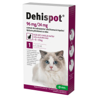 Dehispot 96mg/24mg - kvapky pre mačky proti vnútorným parazitom, pre mačky s hmotnosťou 5-8 kg