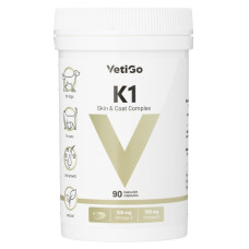 VetiGo K1 Skin & Coat Complex - omega 3 pre psy a mačky, doplnok stravy pre kožu a srsť - 90 kapsúl. VetiGo K1 Skin & Coat Complex - omega 3 pre psy a mačky, doplnok stravy pre kožu a srsť - 90 kapsúl.
