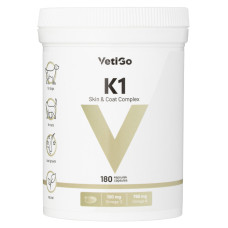 VetiGo K1 Skin & Coat Complex - omega 3 pre psy a mačky, doplnok stravy pre kožu a srsť - 180 kapsúl. VetiGo K1 Skin & Coat Complex - omega 3 pre psy a mačky, doplnok stravy pre kožu a srsť - 180 kapsúl.