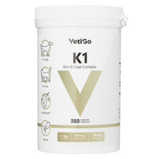 VetiGo K1 Skin & Coat Complex - omega 3 pre psy a mačky, doplnok stravy pre kožu a srsť - 360 kapsúl. VetiGo K1 Skin & Coat Complex - omega 3 pre psy a mačky, doplnok stravy pre kožu a srsť - 360 kapsúl.