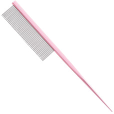 Blovi hrebeň na chvost potkana hustý 18 cm - kovový hrebeň s hrotom, s hustým rozstupom hrotov - ružový Blovi hrebeň na chvost potkana hustý 18 cm - kovový hrebeň s hrotom, s hustým rozstupom hrotov - ružový