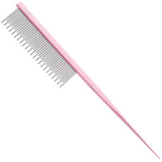 Blovi hrebeň na chvost potkana zmiešaný 18 cm - kovový hrebeň s hrotmi, so zmiešanými dĺžkami hrotov - ružový