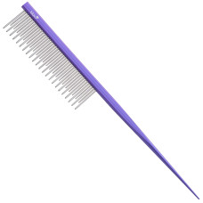 Blovi hrebeň na chvost potkana, zmiešaný 18 cm - kovový hrebeň s hrotmi, so zmiešanými dĺžkami hrotov - fialový